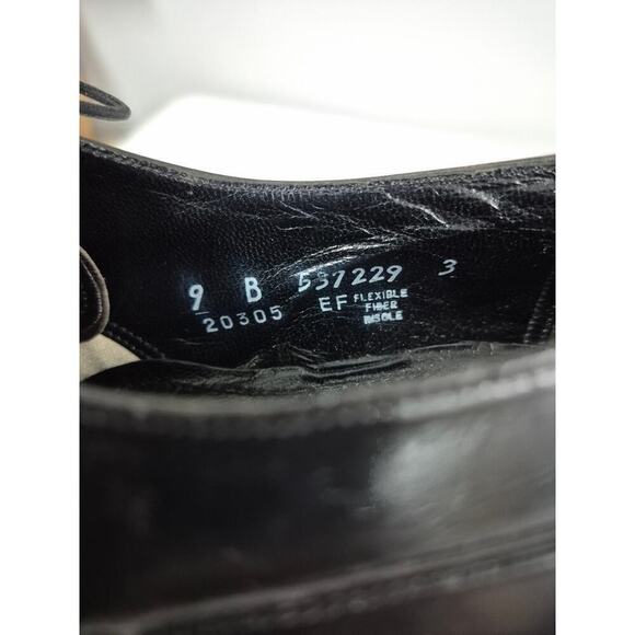 Mens Vtg The Florsheim Dress Shoes Black leather 9B Leather SOles - Picture 3 of 8